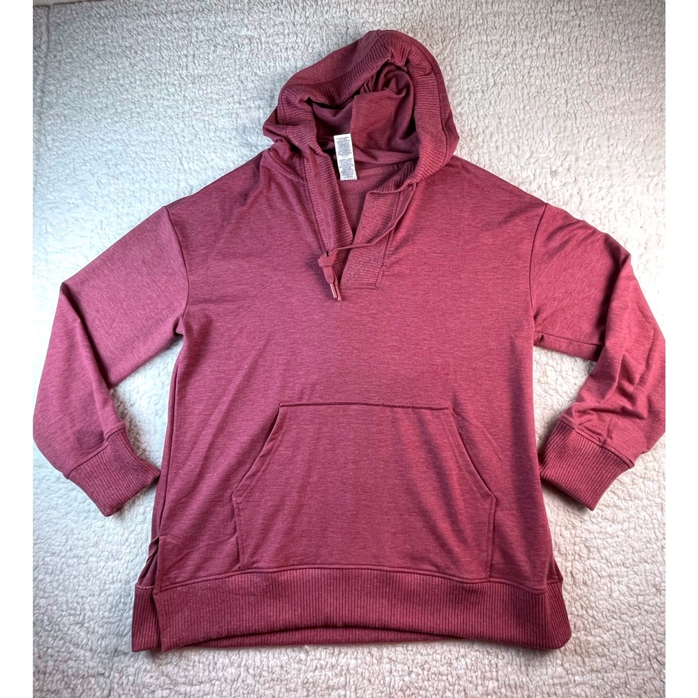 RBX Womens Heathered Rose Pink Activewear Hoodie Pullover Size M
